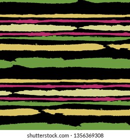 Seamless Background with Stripes Painted Lines. Texture with Horizontal Brush Strokes. Scribbled Grunge Motif for Sportswear, Fabric, Wallpaper. Rustic Vector Background