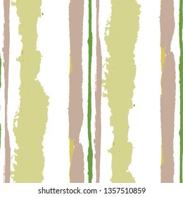 Seamless Background with Stripes Painted Lines. Texture with Vertical Dry Brush Strokes. Scribbled Grunge Motif for Sportswear, Fabric, Wallpaper. Rustic Vector Background with Stripes