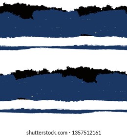 Seamless Background with Stripes Painted Lines. Texture with Horizontal Brush Strokes. Scribbled Grunge Pattern for Linen, Fabric, Textile. Rustic Vector Background
