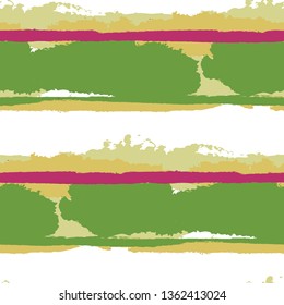 Seamless Background with Stripes Painted Lines. Texture with Horizontal Dry Brush Strokes. Scribbled Grunge Pattern for Sportswear, Fabric, Wallpaper. Rustic Vector Background with Stripes