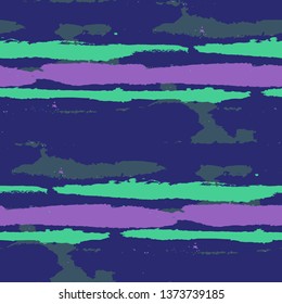 Seamless Background with Stripes Painted Lines. Texture with Horizontal Brush Strokes. Scribbled Grunge Motif for Linen, Fabric, Wallpaper. Retro Vector Background with Stripes