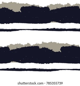 Seamless Background with Stripes Painted Lines. Texture with Horizontal Dry Brush Strokes. Scribbled Grunge Rapport for Sportswear, Fabric, Wallpaper. Trendy Vector Background
