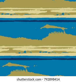 Seamless Background with Stripes Painted Lines. Texture with Horizontal Dry Brush Strokes. Scribbled Grunge Rapport for Linen, Fabric, Textile. Trendy Vector Background with Stripes