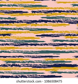 Seamless background of stripes. Vector watercolor. Fashionable hand-drawn lines. Grunge texture. Suitable for textile printing, packaging.