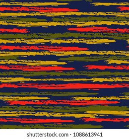 Seamless background of stripes. Vector watercolor. Fashionable hand-drawn lines. Grunge texture. Suitable for textile printing, packaging.