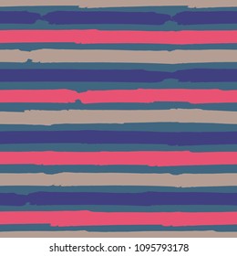 Seamless background of stripes. Vector watercolor. Fashionable hand-drawn lines. Grunge texture. Suitable for textile printing, packaging.