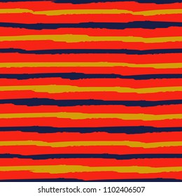 Seamless background of stripes. Vector watercolor. Fashionable hand-drawn lines. Grunge texture. Suitable for textile printing, packaging.