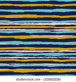 Seamless background of stripes. Vector watercolor. Fashionable hand-drawn lines. Grunge texture. Suitable for textile printing, packaging.