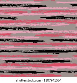 Seamless background of stripes. Vector watercolor. Fashionable hand-drawn lines. Grunge texture. Suitable for textile printing, packaging.