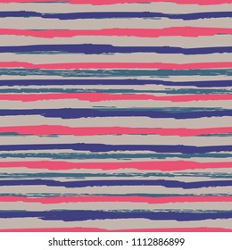 Seamless background of stripes. Vector watercolor. Fashionable hand-drawn lines. Grunge texture. Suitable for textile printing, packaging.
