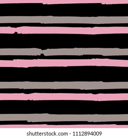 Seamless background of stripes. Vector watercolor. Fashionable hand-drawn lines. Grunge texture. Suitable for textile printing, packaging.