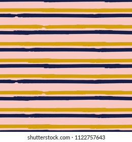 Seamless background of stripes. Vector watercolor. Fashionable hand-drawn lines. Grunge texture. Suitable for textile printing, packaging.