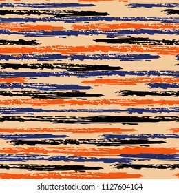 Seamless background of stripes. Vector watercolor. Fashionable hand-drawn lines. Grunge texture. Suitable for textile printing, packaging.