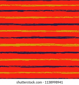 Seamless background of stripes. Vector watercolor. Fashionable hand-drawn lines. Grunge texture. Suitable for textile printing, packaging.