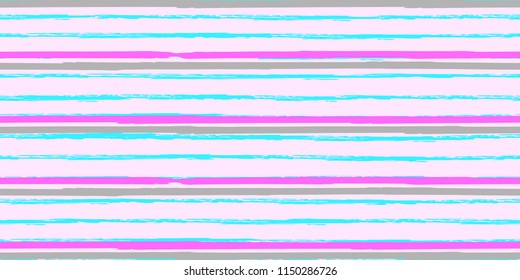 Seamless Background of Stripes. Vector Watercolor. Hand Drawn Lines in Watercolor Style. Grunge Stripes with Painted Brush Strokes.  Cloth, Textile Design, Linen, Fabric.