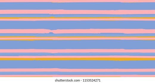 Seamless Background of Stripes. Vector Watercolor.  Fashionable Hand Lines. Grunge Texture.  Cloth, Textile Design, Linen, Fabric.