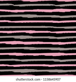 Seamless background of stripes. Vector watercolor. Fashionable hand-drawn lines. Grunge texture. Suitable for textile printing, packaging.
