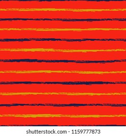 Seamless background of stripes. Vector watercolor. Fashionable hand-drawn lines. Grunge texture. Suitable for textile printing, packaging.