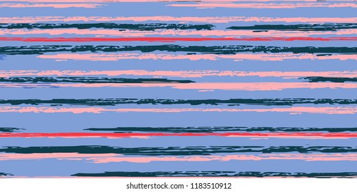 Seamless Background of Stripes. Vector Watercolor. Hand Drawn Lines in Watercolor Style. Grunge Stripes with Painted Brush Strokes.  Suitable for Textile Printing, Packaging.
