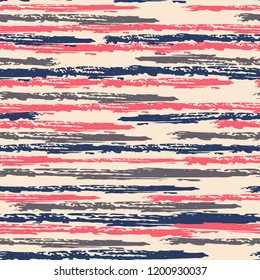Seamless background of stripes. Vector watercolor. Fashionable hand-drawn lines. Grunge texture. Suitable for textile printing, packaging.