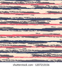Seamless background of stripes. Vector watercolor. Fashionable hand-drawn lines. Grunge texture. Suitable for textile printing, packaging.