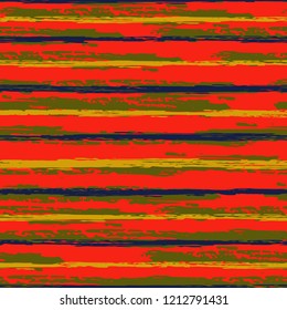 Seamless background of stripes. Vector watercolor. Fashionable hand-drawn lines. Grunge texture. Suitable for textile printing, packaging.