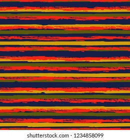 Seamless background of stripes. Vector watercolor. Fashionable hand-drawn lines. Grunge texture. Suitable for textile printing, packaging.