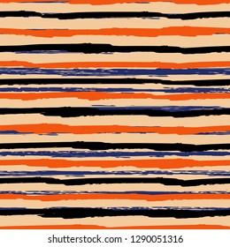 Seamless background of stripes. Vector watercolor. Fashionable hand-drawn lines. Grunge texture. Suitable for textile printing, packaging.