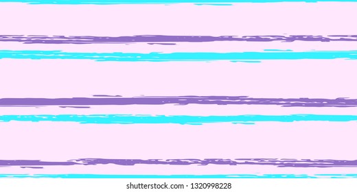 Seamless Background of Stripes. Vector Watercolor.  Fashionable Hand Lines. Grunge Texture.  Cloth, Textile Design, Linen, Fabric.