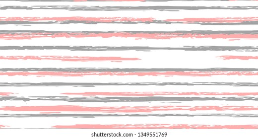 Seamless Background of Stripes. Vector Watercolor.  Fashionable Hand Lines. Grunge Texture.  Cloth, Textile Design, Linen, Fabric.