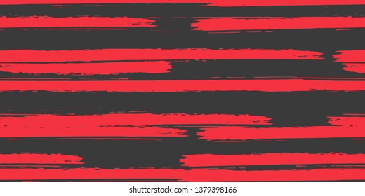 Seamless Background of Stripes. Vector Watercolor.  Fashionable Hand Lines. Grunge Stripes with Painted Brush Strokes.  Cloth, Textile Design, Linen, Fabric.