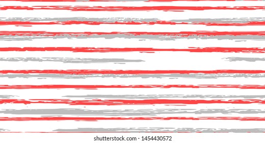 Seamless Background of Stripes. Vector Watercolor. Hand Drawn Lines in Watercolor Style. Grunge Stripes with Painted Brush Strokes.  Cloth, Textile Design, Linen, Fabric.