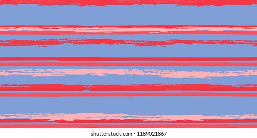 Seamless Background of Stripes. Watercolor Striped Fashion Print Design. Hand Drawn Lines in Watercolor Style. Grunge Stripes with Painted Brush Strokes.  Cloth, Textile Design, Linen, Fabric.