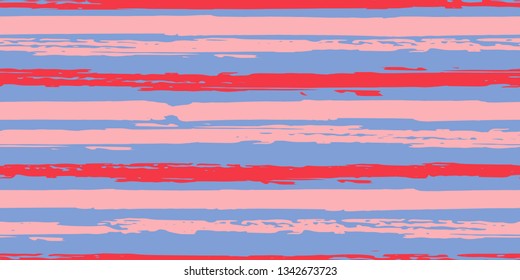 Seamless Background of Stripes. Watercolor Striped Fashion Print Design.  Fashionable Hand Lines. Grunge Texture.  Suitable for Textile Printing, Packaging.