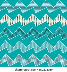 Seamless background with stripes and zigzags