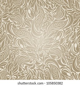 Seamless background in the style damask beige