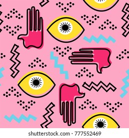 Seamless background in the style of pop. Bright abstract pattern.