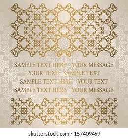 Seamless background. Stylish invitation with a gold decoration   