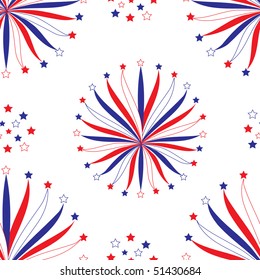 Seamless background with stylized fireworks, part 1, vector illustration