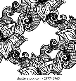 Seamless background with stylized flowers. Vector illustration. 