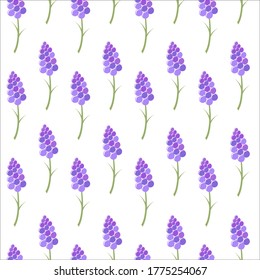 Seamless background of stylized lavender flowers