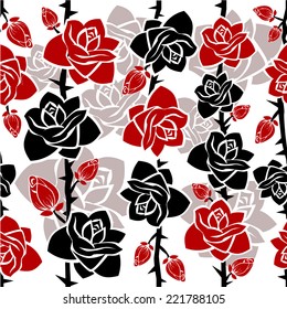 seamless background with stylized roses.Vector