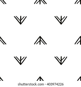 Seamless background with stylized trees. Forest bright pattern