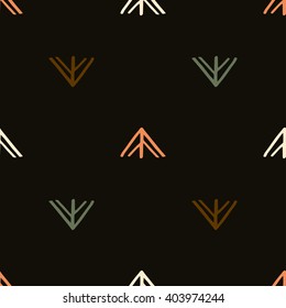 Seamless background with stylized trees. Forest bright pattern