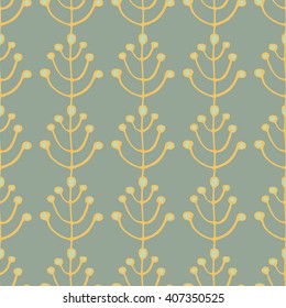 Seamless background with stylized trees. Forest bright pattern