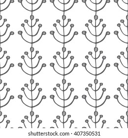 Seamless background with stylized trees. Forest bright pattern