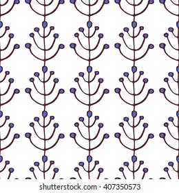 Seamless background with stylized trees. Forest bright pattern