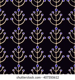 Seamless background with stylized trees. Forest bright pattern