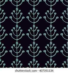 Seamless background with stylized trees. Forest bright pattern