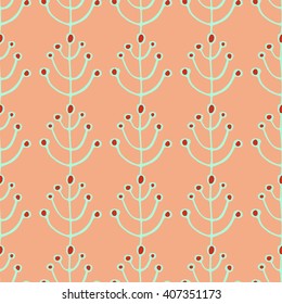 Seamless background with stylized trees. Forest bright pattern